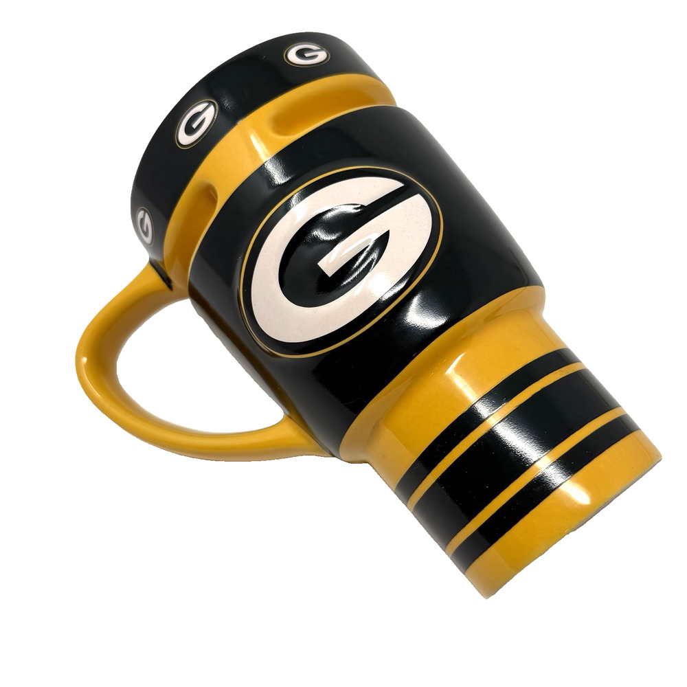 Green Bay Packers Ceramic Travel Coffee Mug 14 Oz. 2012 Boelter Brands NFL EUC